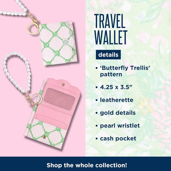 NWT Lily Pulitzer Snap Card Case with Pearl Strap - Picture 4 of 4